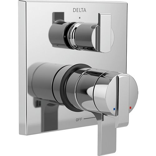 Angular Modern Monitor 17 Series Valve Trim with Integrated Diverter, Chrome (Valve Sold Separately)