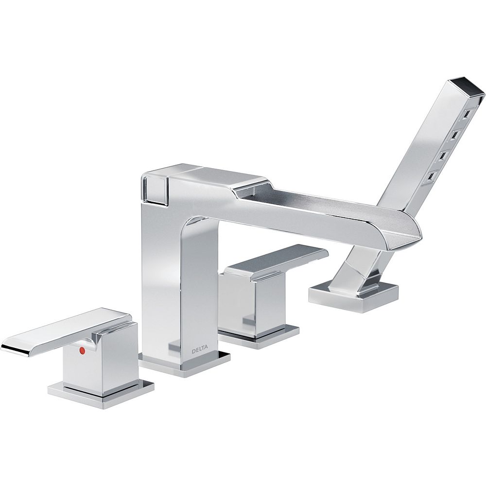Delta Ara Roman Tub Trim with Channel Spout and Hand Shower, Chrome