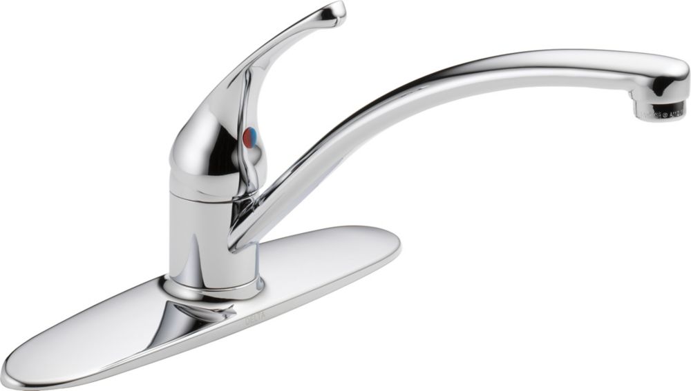 Delta Single Handle Kitchen Faucet Stainless Steel The Home Depot Canada   P 1001119568 