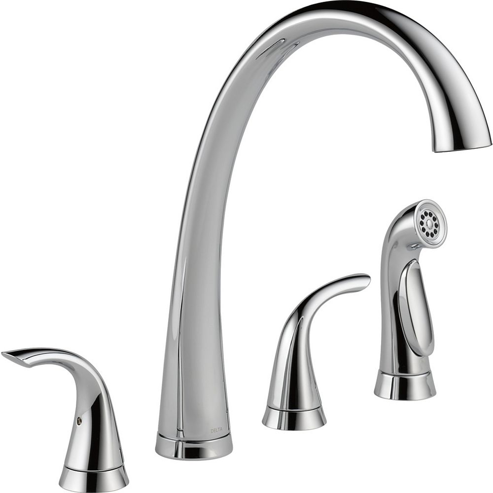 Delta Pilar Two Handle Widespread Kitchen Faucet With Spray