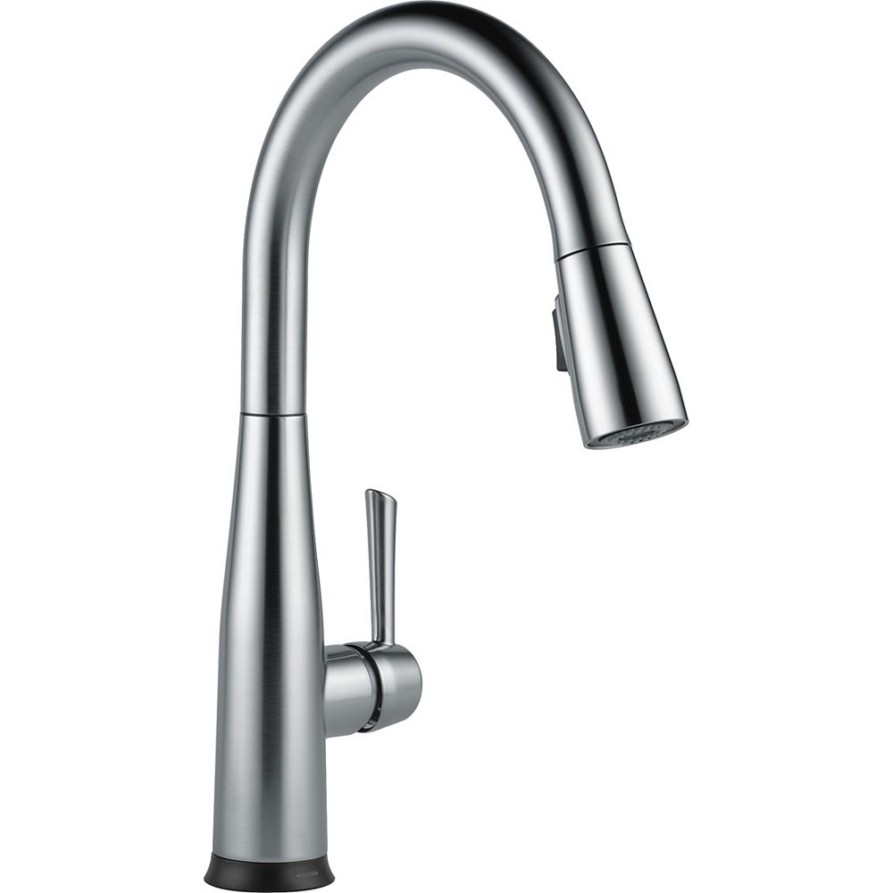 Delta Essa Single Handle Pull Down Kitchen Faucet With Touch2o Arctic Stainless The Home Depot Canada