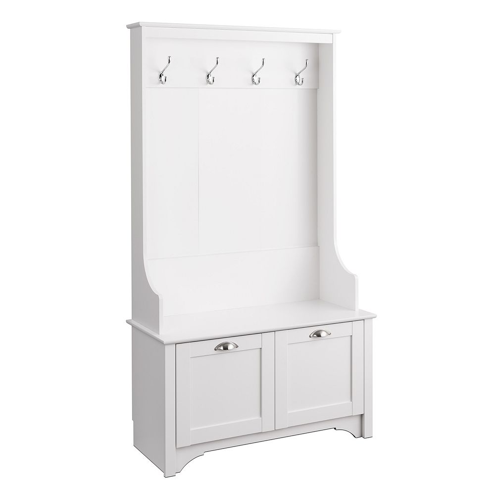 Prepac Wide Hall Tree with Shaker Doors in White The Home Depot Canada