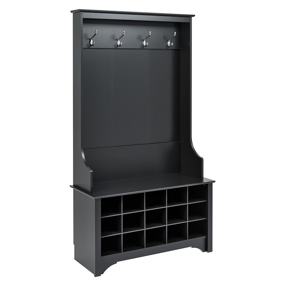 Prepac Hall Tree with Shoe Storage in Black The Home