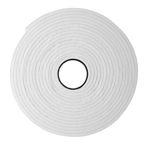 3/16-inch x 3/8-inch x 17-ft. Extra Small Gap High Density Foam Tape White