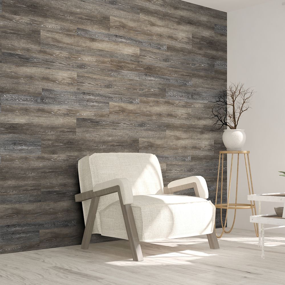 ISOCORE Multi-Width X 47.6-inch Dark Grey Vinyl Wall Plank (39.67 Sq ...