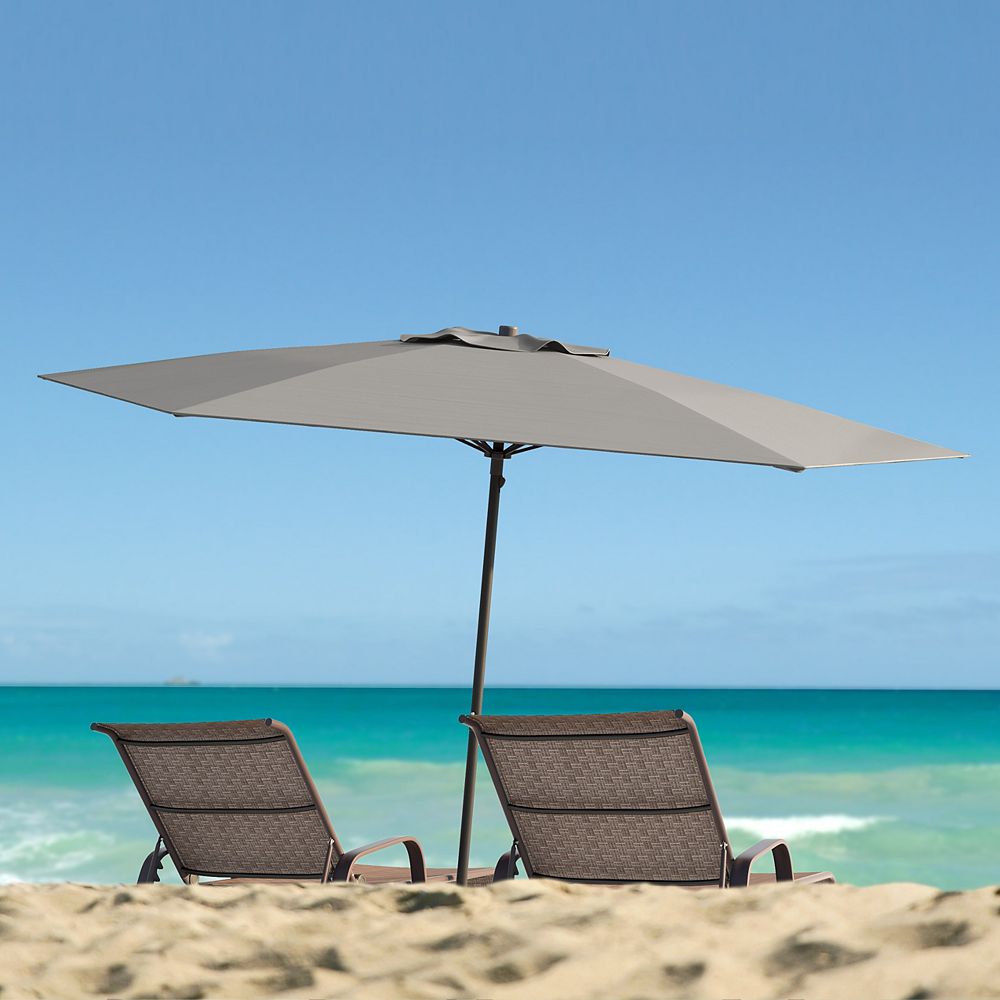 Corliving 7 5 Ft UV And Wind Resistant Sand Grey Beach Patio Umbrella corliving-7-5-ft-uv-and-wind-resistant-sand-grey-beach-patio-umbrella