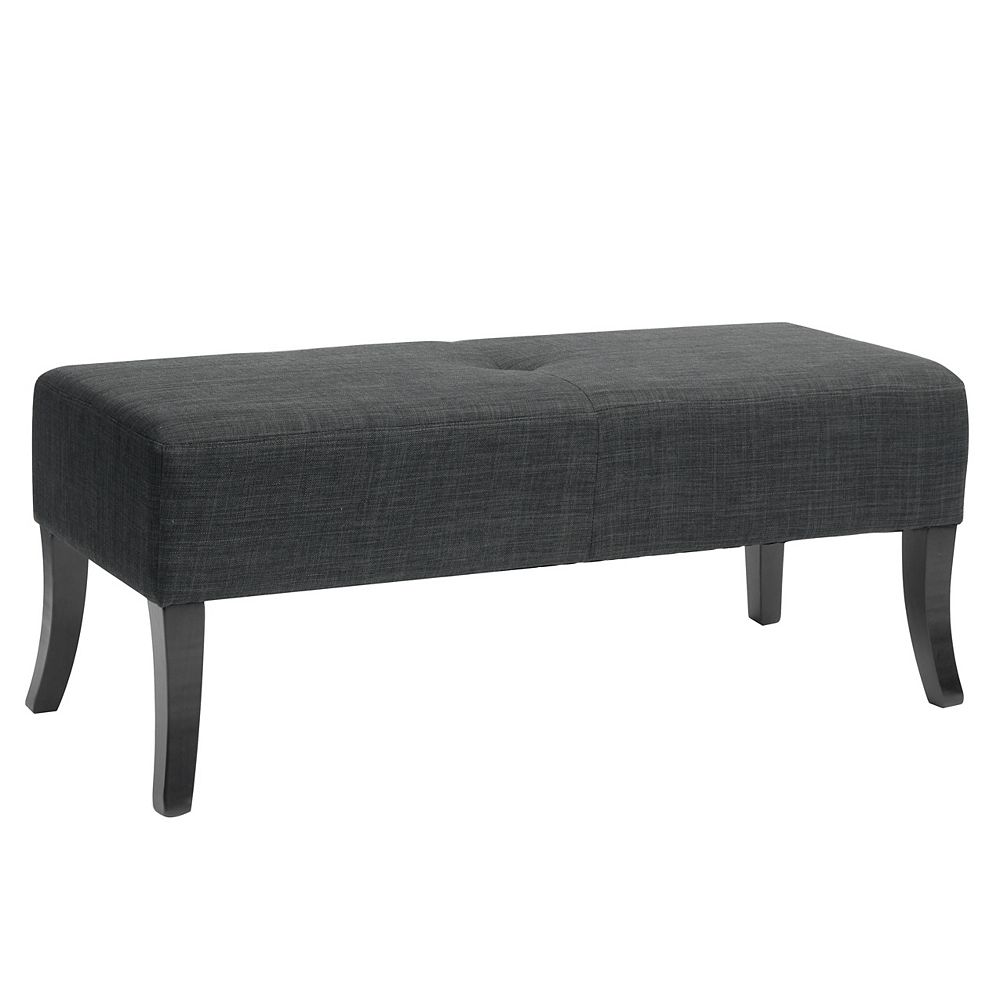 Corliving Antonio 46 inch Wide Bench in Dark Grey Fabric The Home