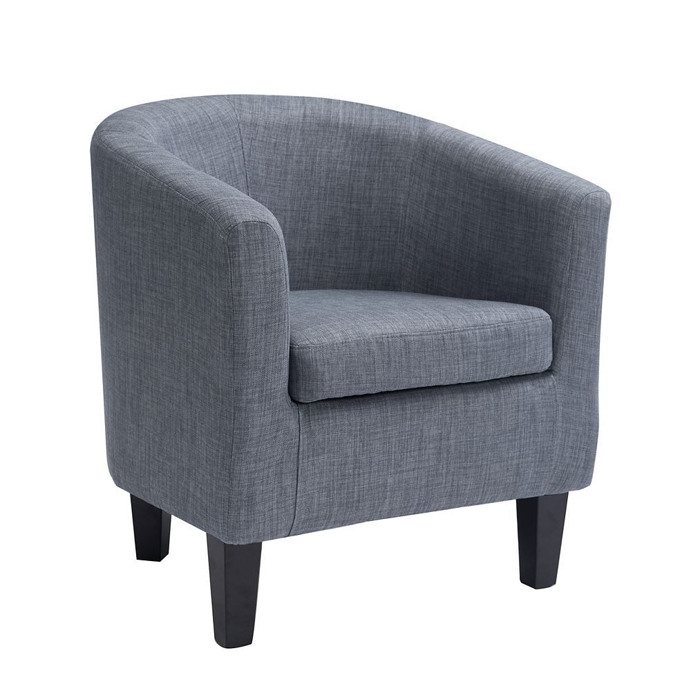 Corliving Antonio Tub Chair In Blue Grey Fabric The Home Depot Canada