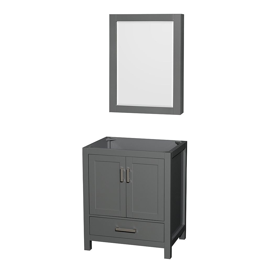 Wyndham Collection Sheffield 30 Inch Dark Gray Single Vanity