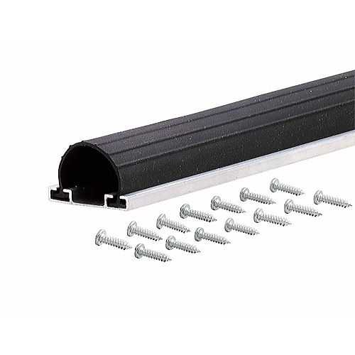 16-ft. Premium Universal Aluminum & Vinyl Garage Door Bottom Weather-Stripping Black