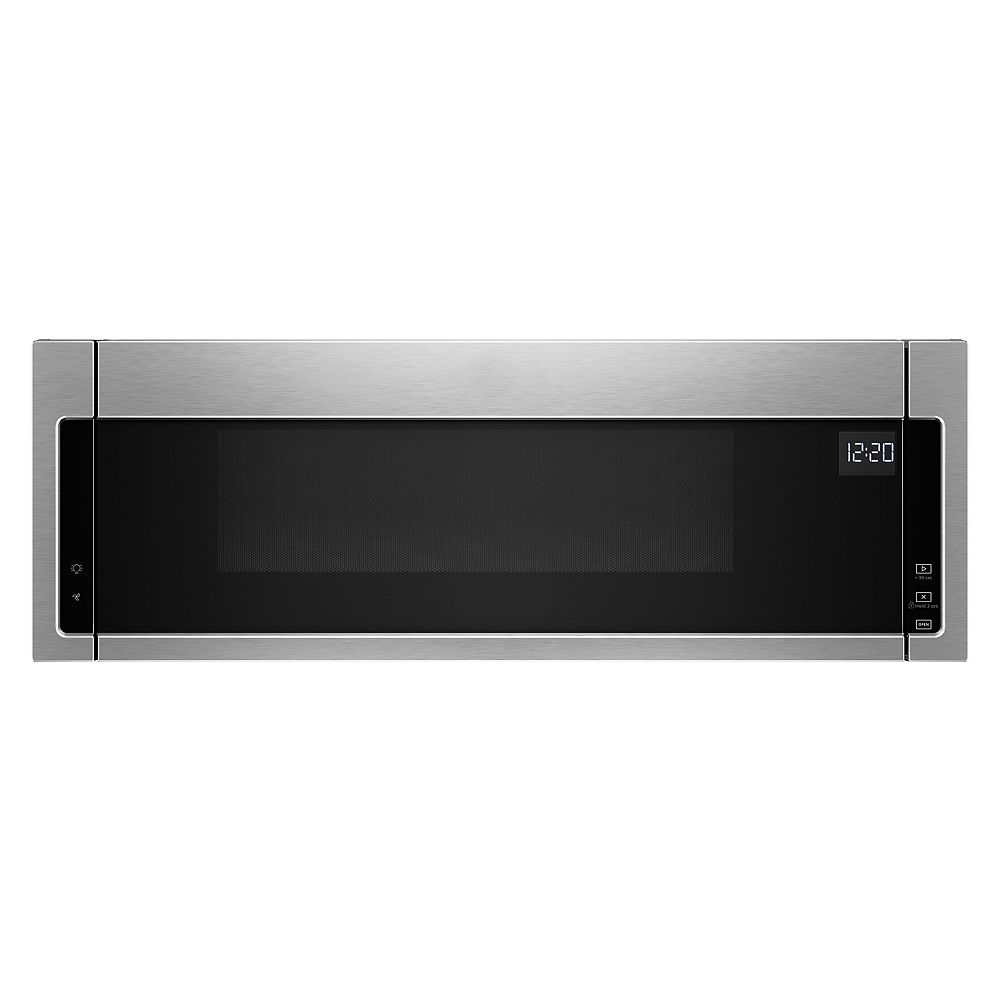 Whirlpool 1 Cu Ft Low Profile Over The Range Microwave In Stainless Steel Home Depot Canada Whirlpool 1 Cu Ft Low Profile Over