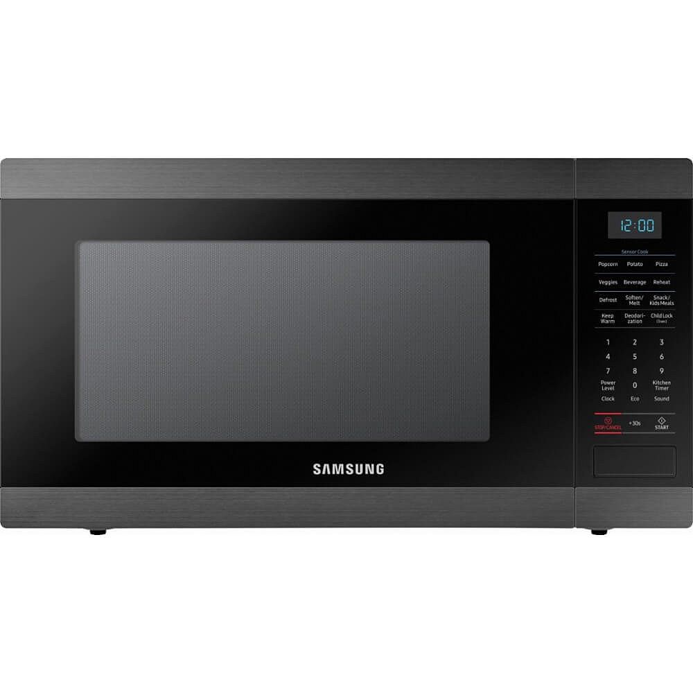Samsung 1 9 Cu Ft Countertop Microwave In Black Stainless Steel With Sensor Cooking The Home Depot Canada Samsung 1 9 Cu Ft Countertop
