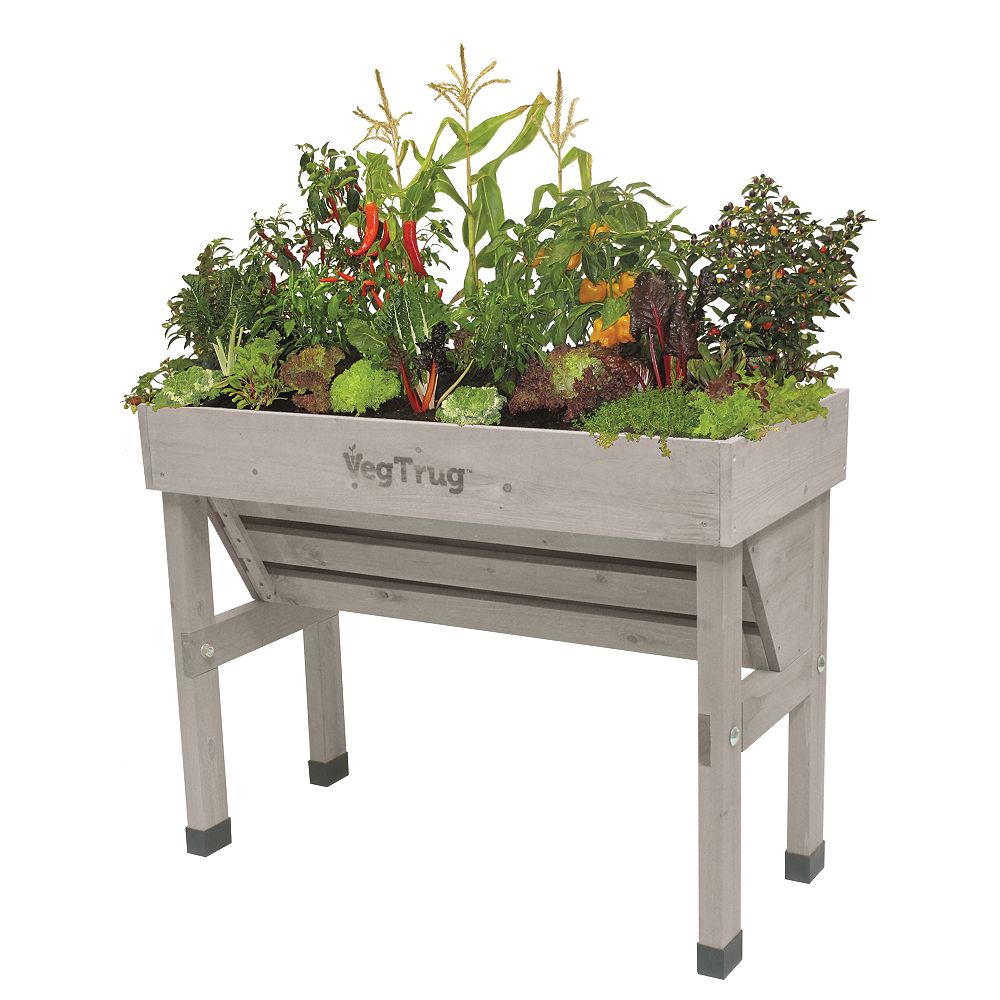 VegTrug Wall Hugger Raised Garden Bed Planter in Grey Wash ...