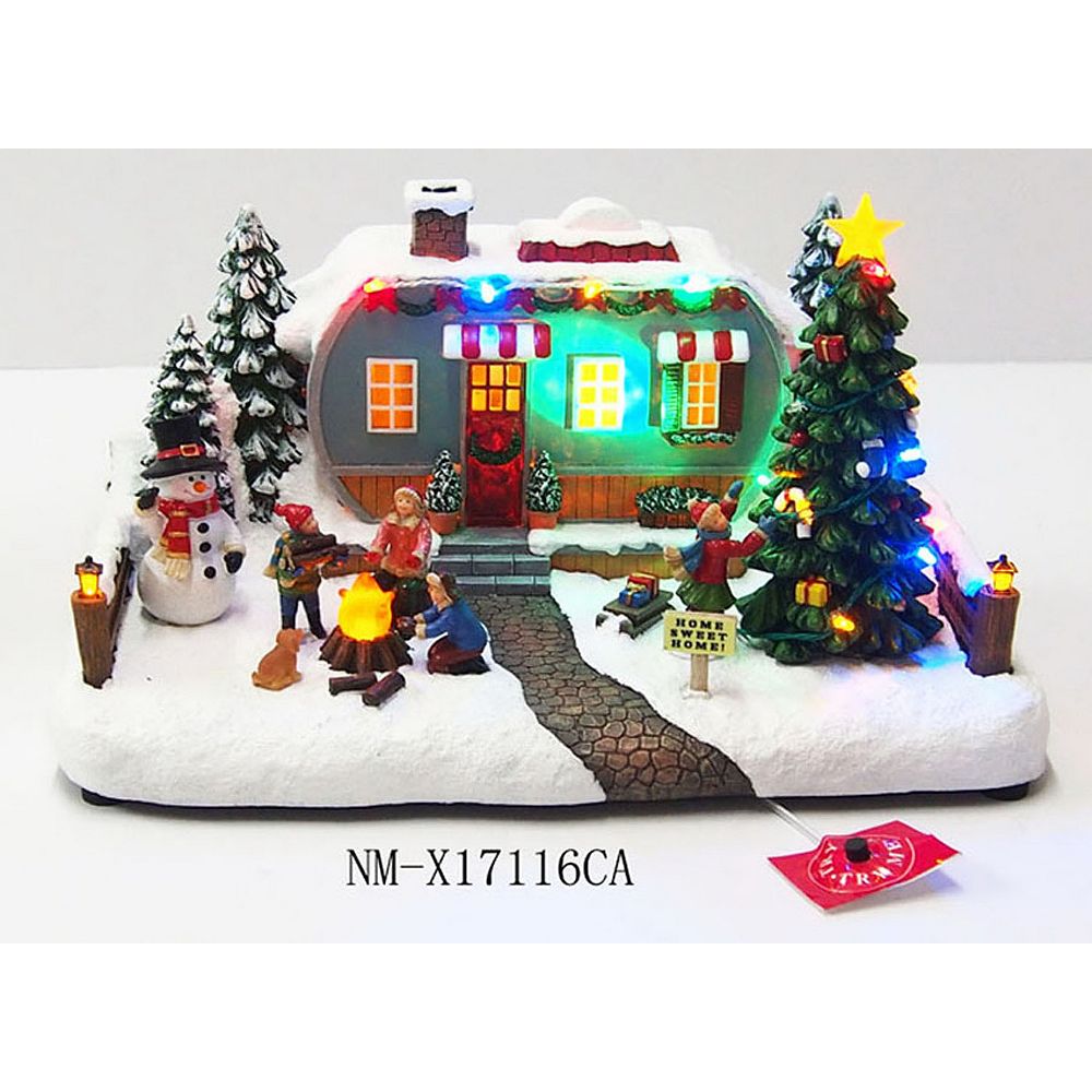 Home Accents Illuminated LED Village Trailer Christmas Scene The Home