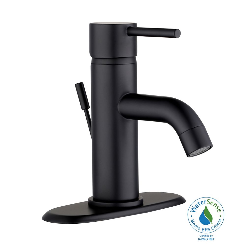 Glacier Bay Glacier Bay Single Handle Modern 4 Inch Faucet In Matte Black The Home Depot Canada