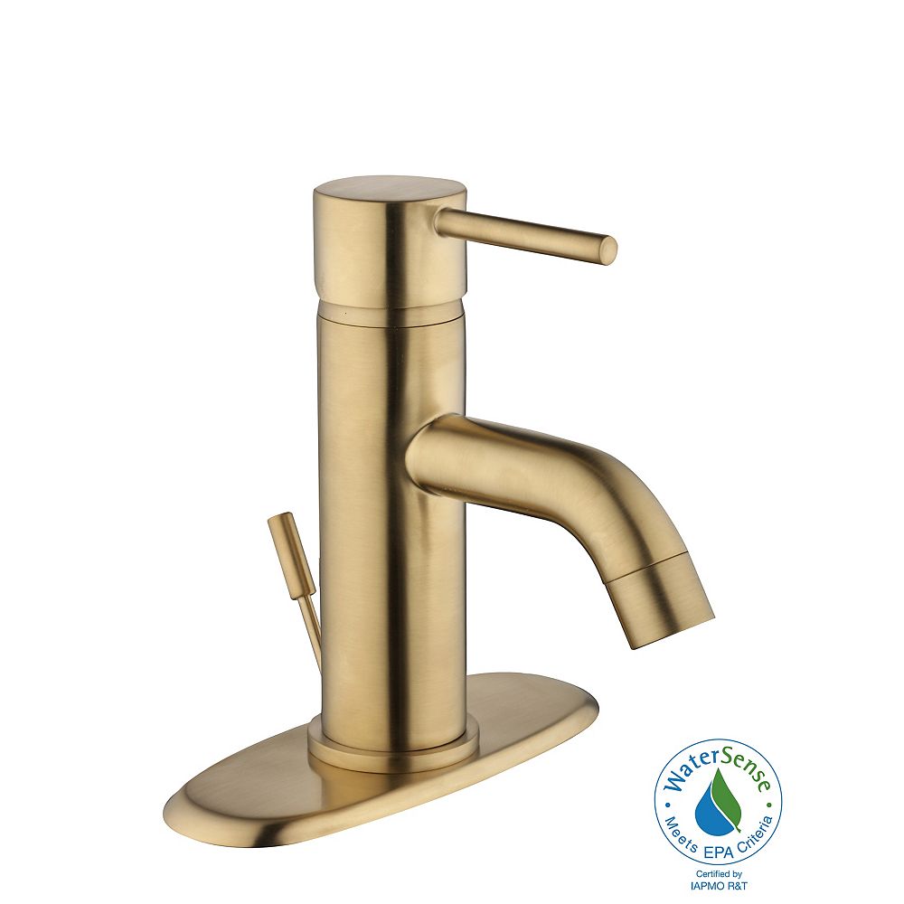 Glacier Bay Modern 4 Inch Single Handle Matte Gold Faucet The Home Depot Canada