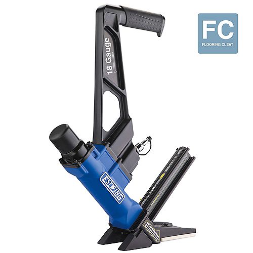 Pneumatic 18-Gauge L-Cleat Flooring Nailer with fibreglass Mallet and Padded Bag