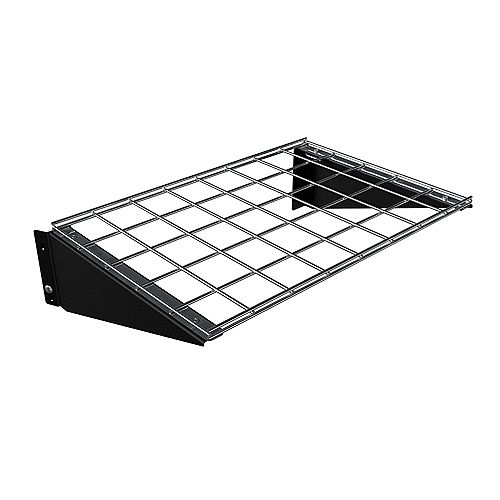 1000 Series Customizable Shelving 12-inch W x 4.7-inch H x 18-inch D Yard Tool Rack in Black 2-Pack