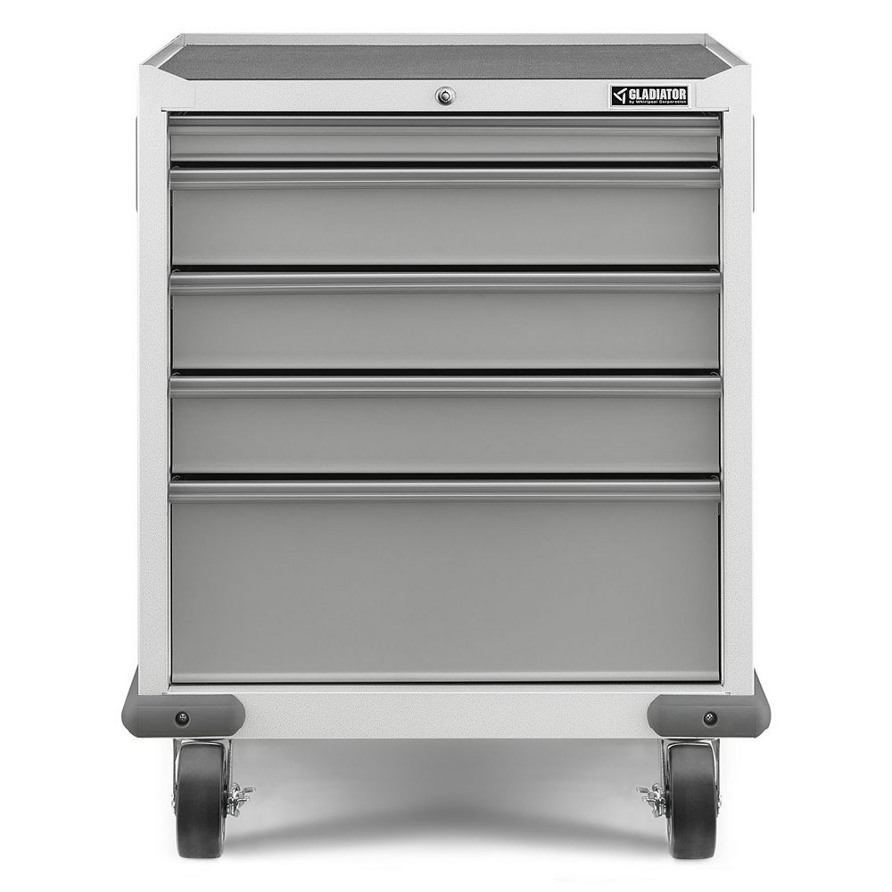 Gladiator Premier Series 35 Inch H X 28 Inch W X 25 Inch D Steel 5 Drawer Rolling Garage C The Home Depot Canada