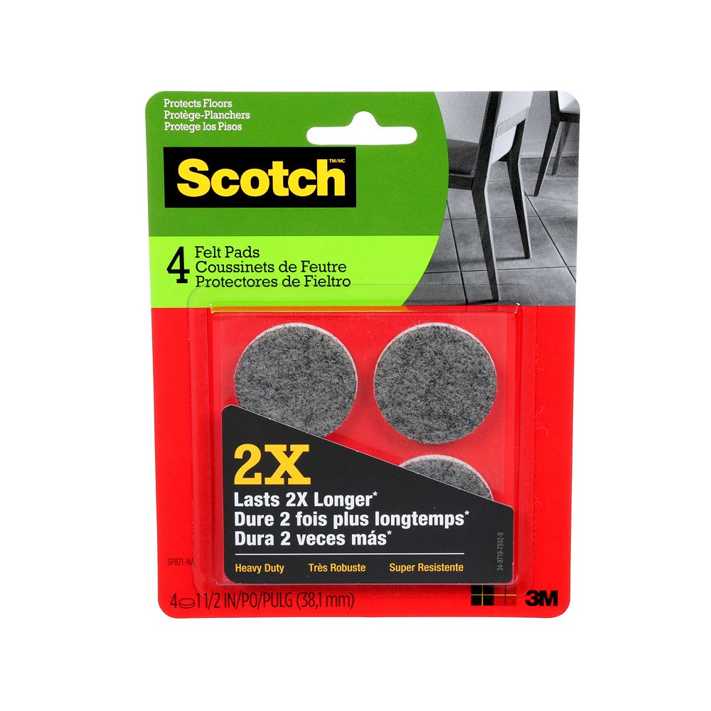 Scotch Heavy Duty Felt Pads, SP871NA, 1.5 inch (3.81 cm) The Home