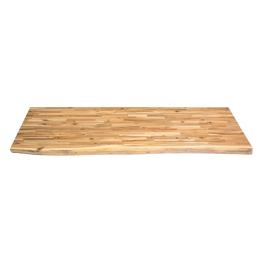 Interbuild 72 Inch X 25 5 Inch X 2 Inch Wood Kitchen Countertop Unfinished Live Edge The Home Depot Canada