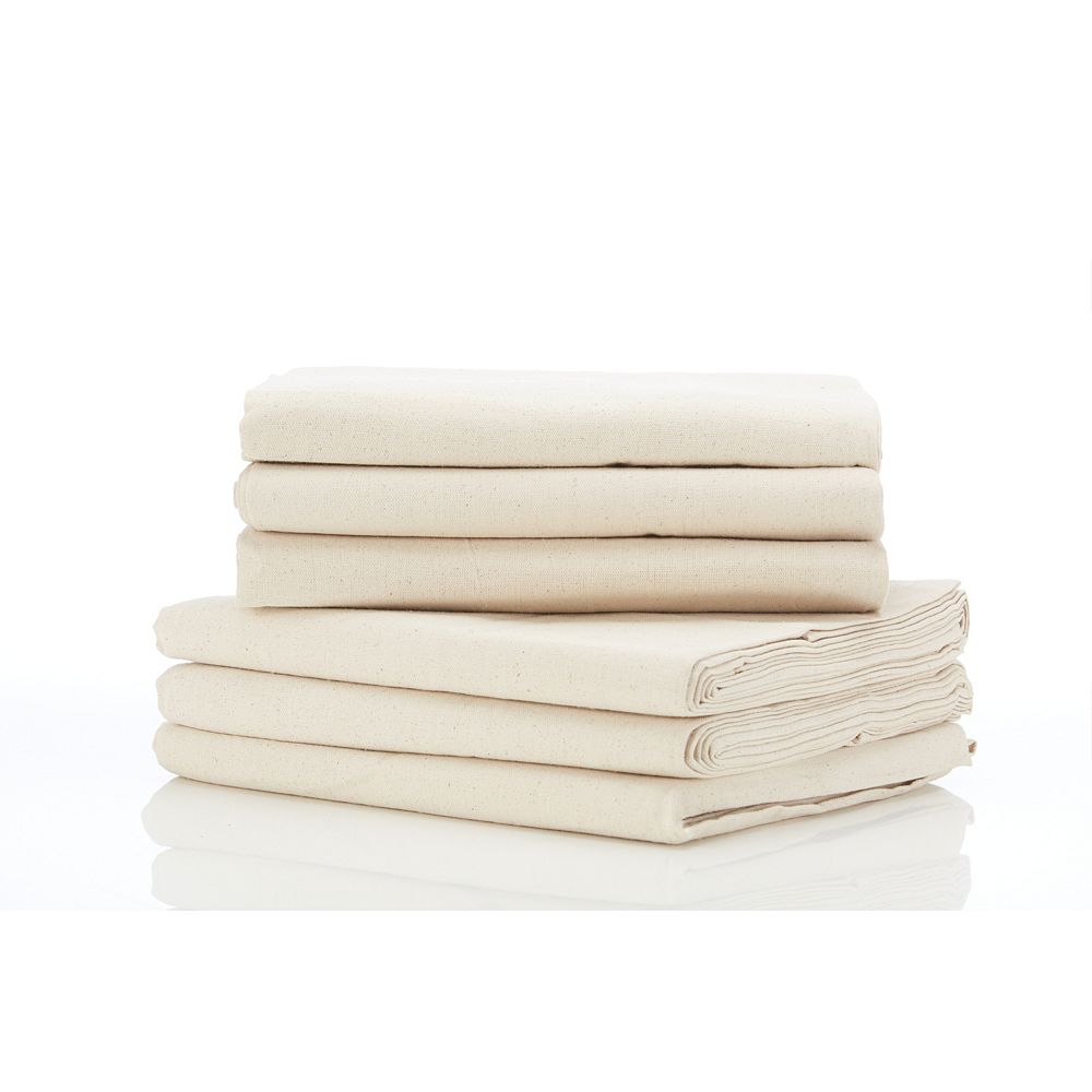 Stain Pro Heavy Duty Cotton Canvas 5ft x 12ft (1.52m x 3.66m) Drop Cloth (6Pack) The Home