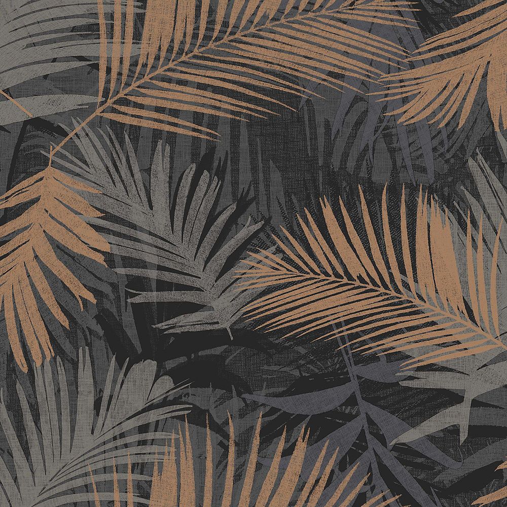 Graham & Brown Jungle Glam Black/Copper Removable Wallpaper Sample