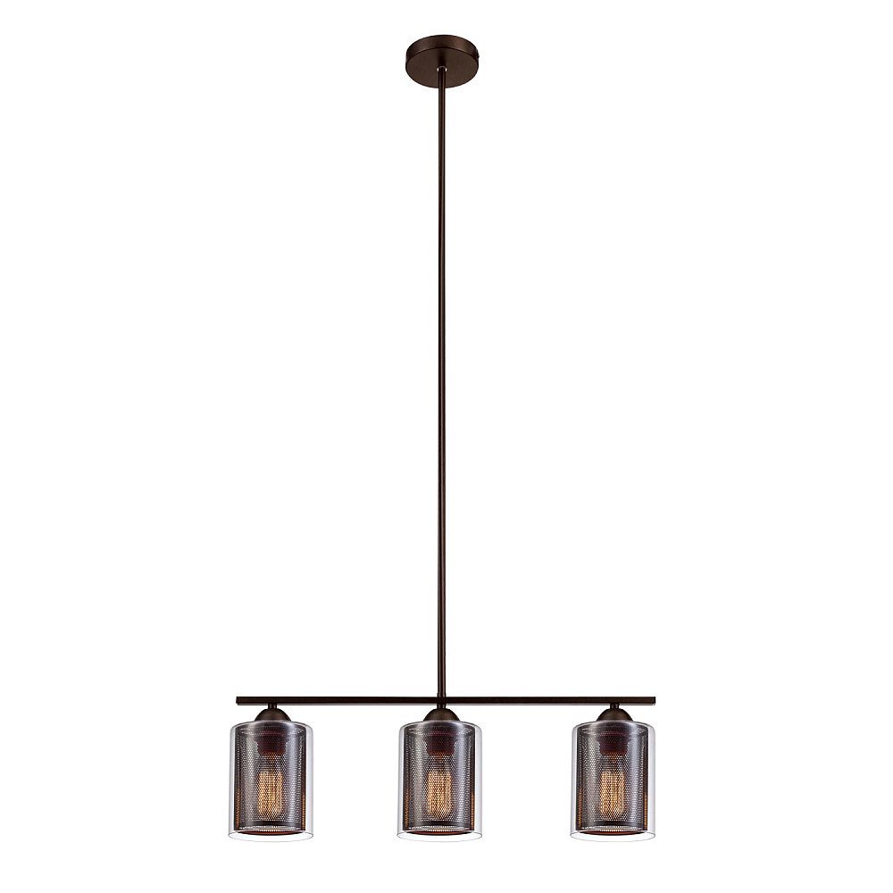 Globe Electric Johnston 3Light Brown Pendant with Clear Glass Shades