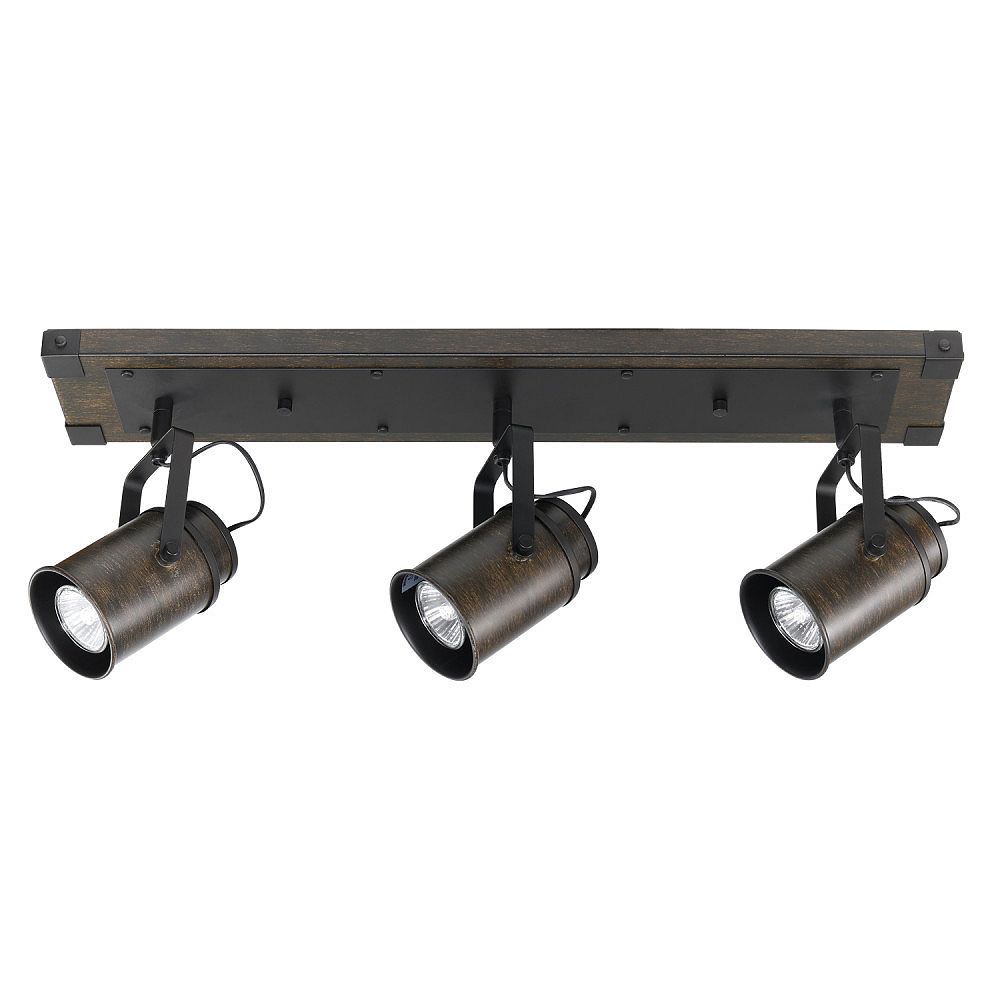 Globe Electric Williamsburg 3Light Track Lighting in Dark Wood Finish