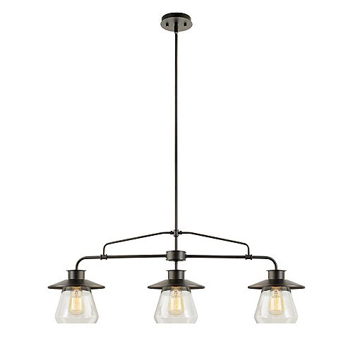 Nate 3-Light Pendant Light Fixture in Oil-Rubbed Bronze