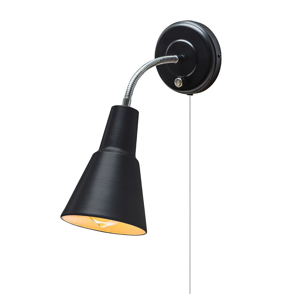 Globe Electric Ramezay 1 Light Matte Black Plug In Or Hardwire Task Wall Sconce Light The Home Depot Canada