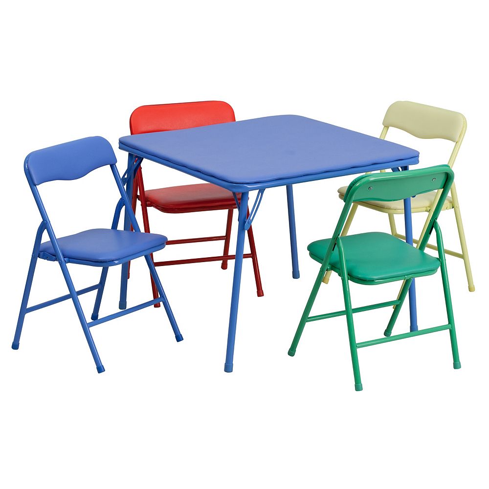 Flash Furniture 5 Piece Kids Folding Table Set The Home Depot Canada