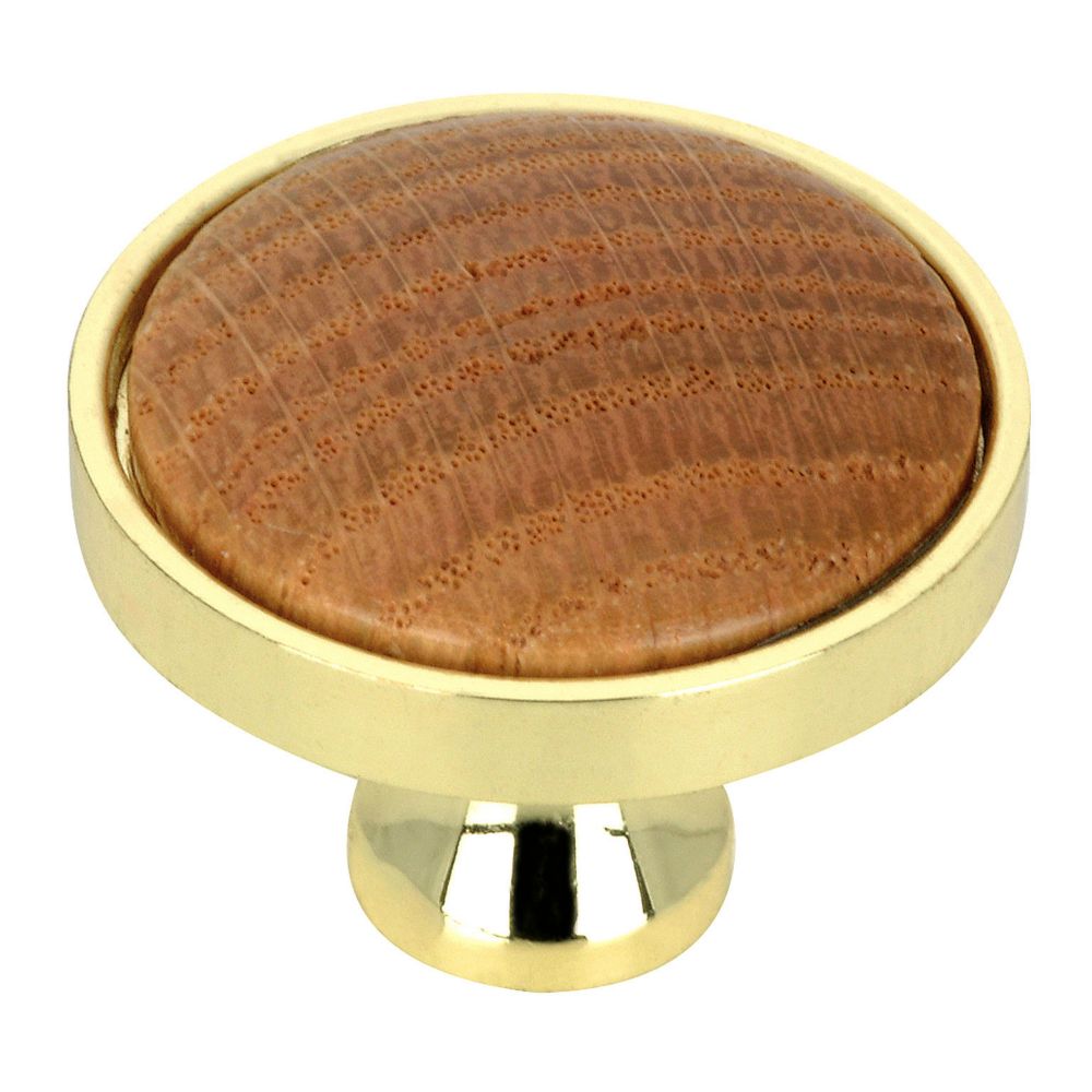 Richelieu 1 1/4 In (31.8 Mm) Brass, Oak Traditional Cabinet Knob | The ...