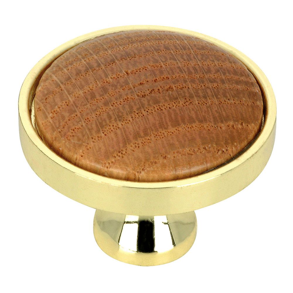 Richelieu 1 14 In 318 Mm Brass Oak Traditional Cabinet Knob The