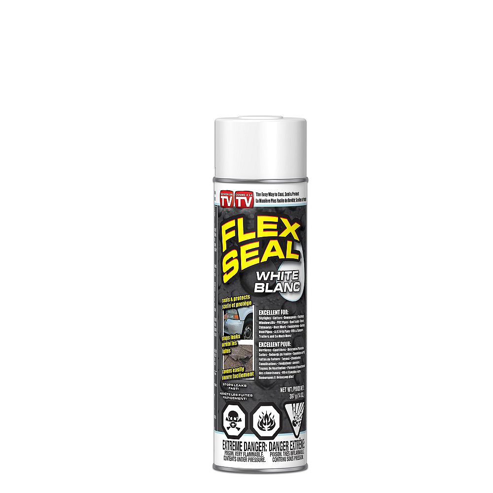Flex Seal On Concrete Weights Flex Seal 14 Fl Oz Aerosol Spray Rubberized Coating In White The Home Depot Canada
