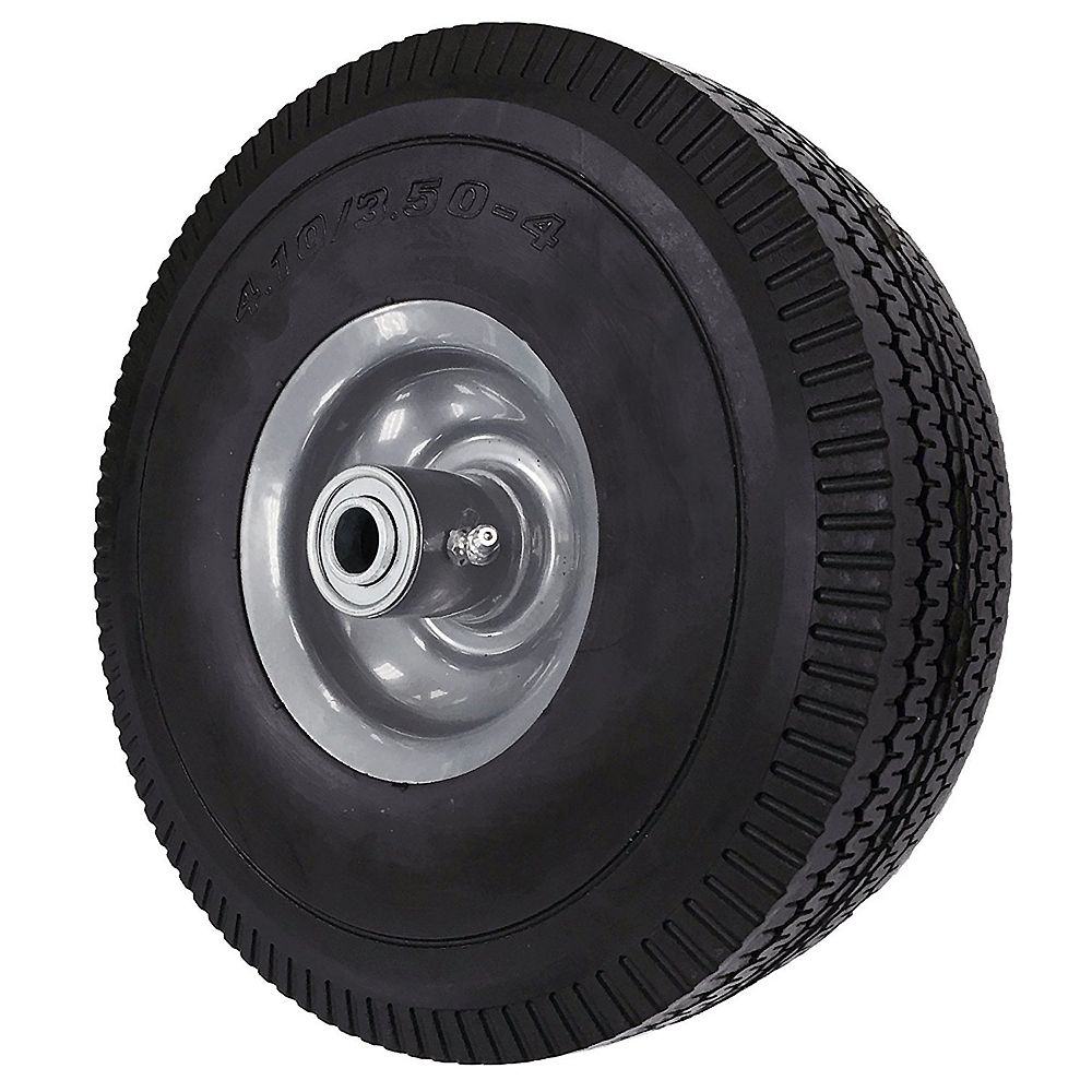 Everbilt 10-inch Flat Free Wheel, Sawtooth Tread, 5/8 inch Bore, Offset ...