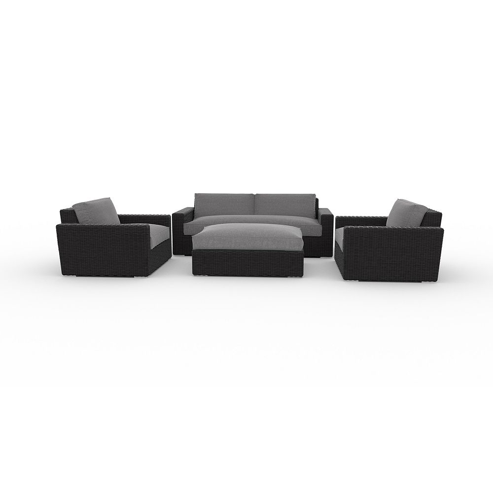 Toja Patio Furniture Turo 4 Piece Sofa Set Sunbrella Cast Slate 40434 The Home Depot Canada