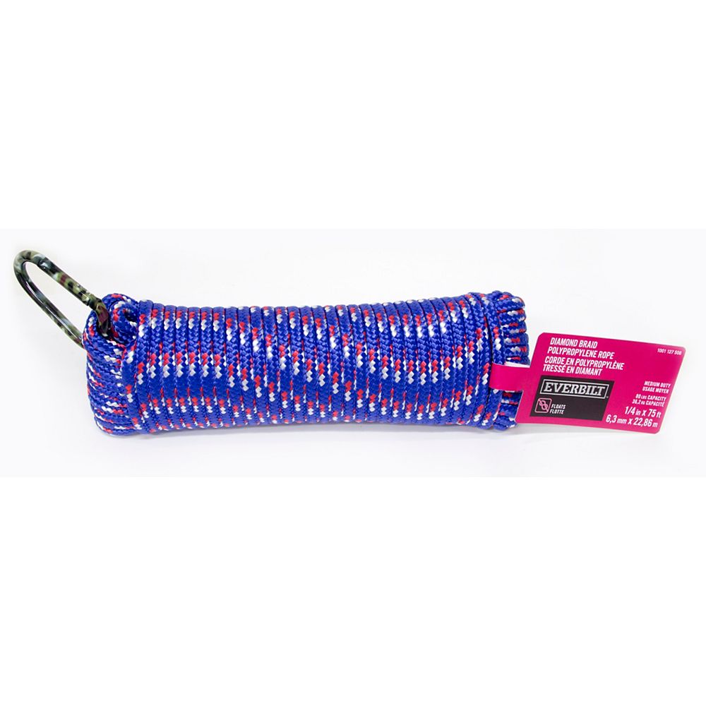 Everbilt 1/4 inch x 75 ft. Polypropylene Diamond Braid Rope with Bonus
