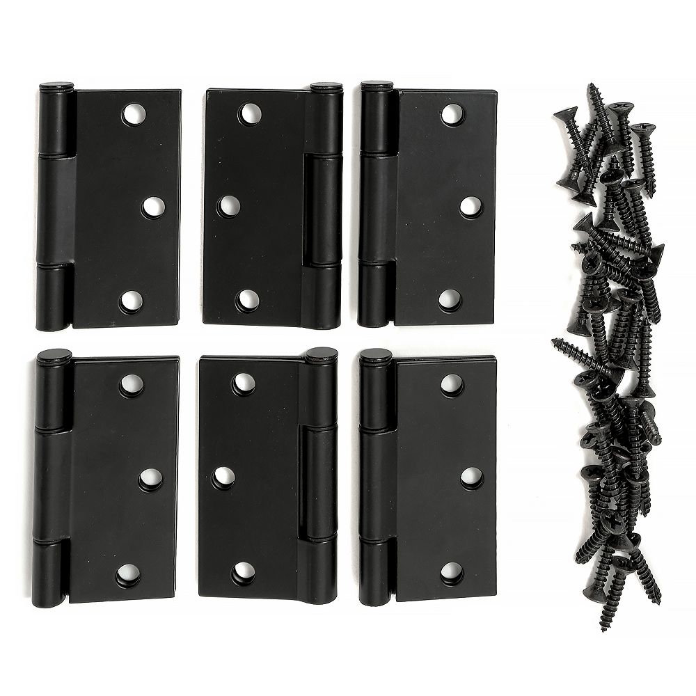 SQUEAK PROOF 3 inch Blk Sq Hinge (6Pack) The Home Depot Canada