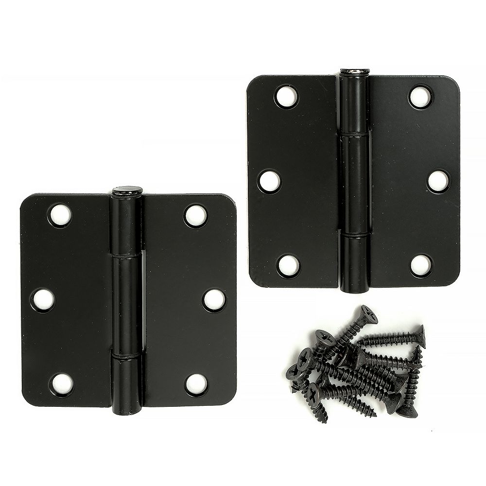 SQUEAK PROOF 3 inch Blk 1/4 Hinge (2-Pack) | The Home Depot Canada