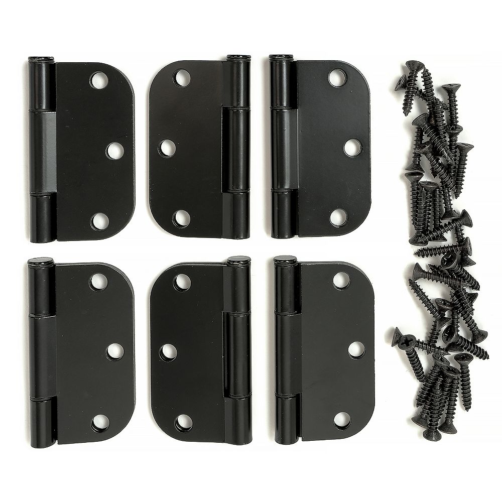 SQUEAK PROOF 3 inch Blk 5/8 Hinge (6Pack) The Home Depot Canada