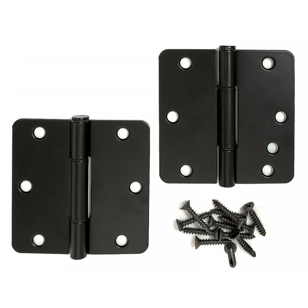 SQUEAK PROOF 3.5 inch Blk 1/4 Hinge (2-Pack) | The Home Depot Canada