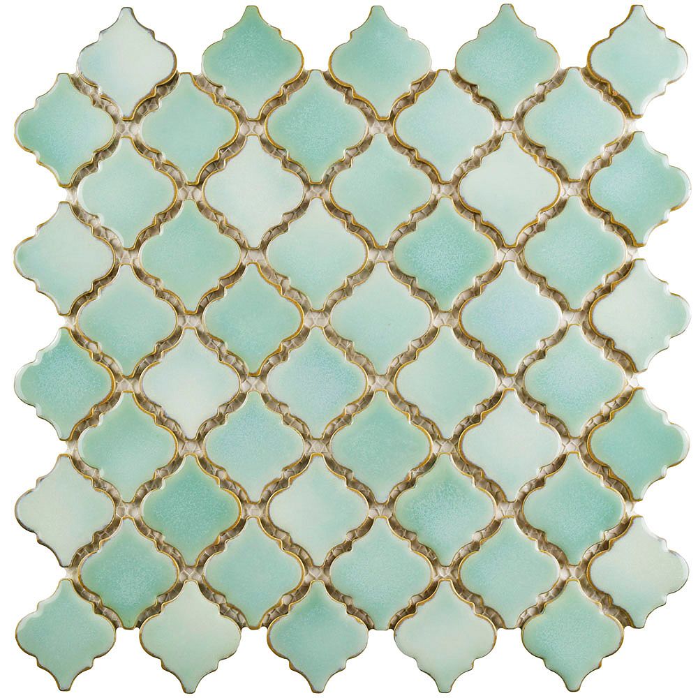 Merola Tile Hudson Tangier Mint Green 12 3/8-inch x 12 1/2-inch x 5mm