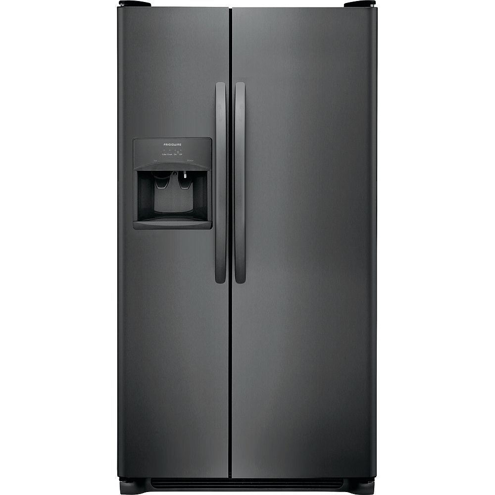 Frigidaire 33-inch W 22.1 cu. ft. Side by Side Refrigerator in Black 33 Black Stainless Steel Refrigerator