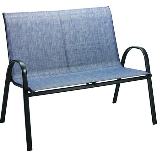 Steel Stacking Patio Loveseat in Denim