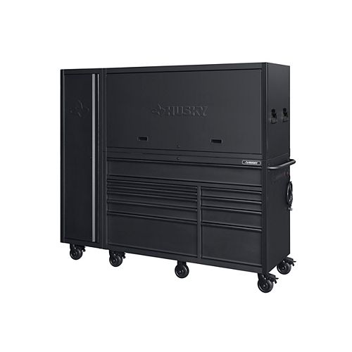 80-inch 10-Drawer 3-Piece Tool Storage Chest and Cabinet Combo in Matte Black