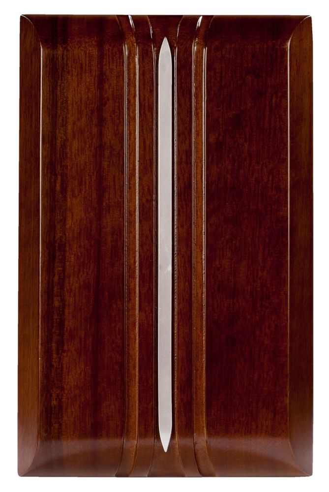 Hampton Bay Wireless Or Wired Door Bell In Dark Oak Wood With Silver Insert The Home Depot Canada