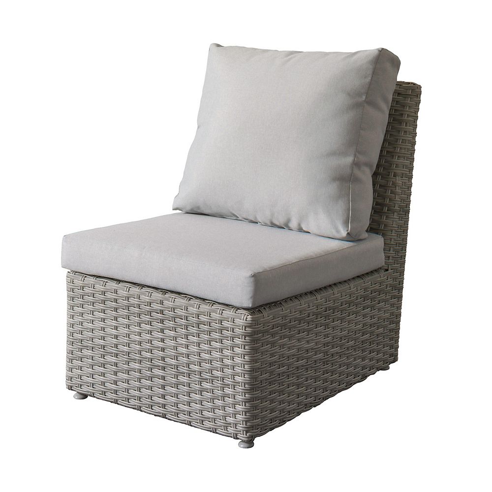 Corliving Brisbane Weather Resistant Resin Wicker Armless Patio Chair