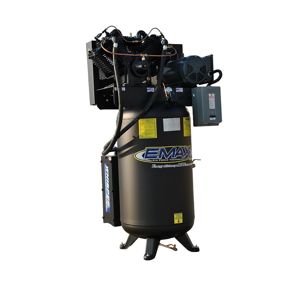 EMAX Industrial 7.5 HP 1Phase 2 Stage 80 gal.Vertical Stationary