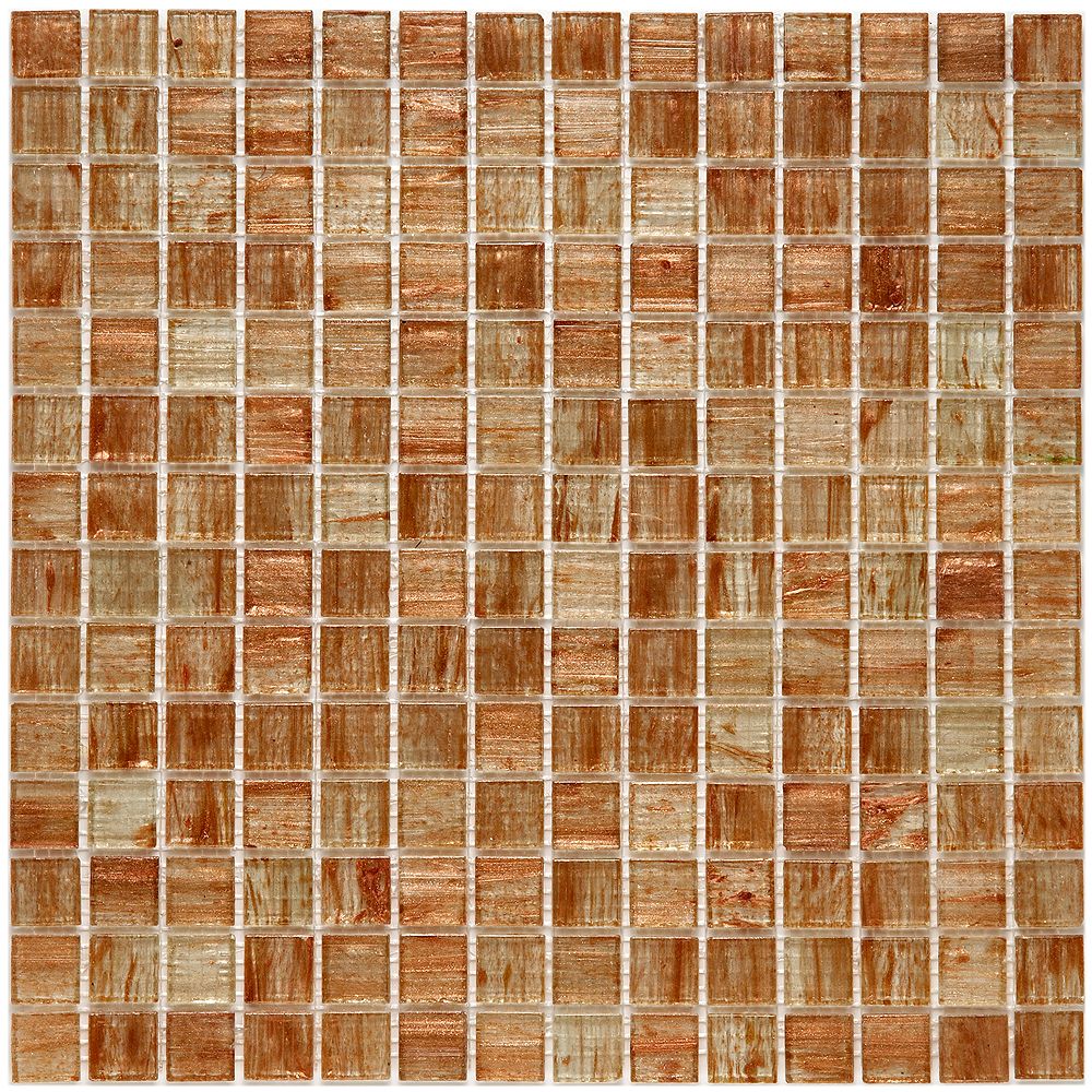 Merola Tile Coppa Tan Gold 12 Inch X 12 Inch X 4 Mm Glass Mosaic Tile 1327 Sqft Case The Home Depot Canada